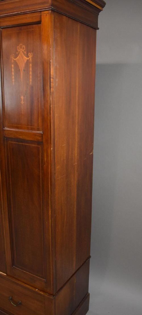 Edwardian Inlaid Mahogany Wardrobe - Image 2