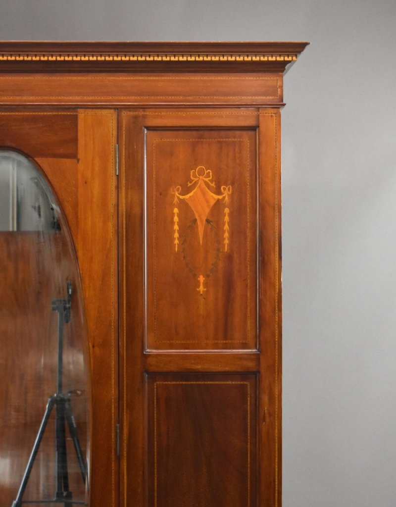 Edwardian Inlaid Mahogany Wardrobe - Image 4