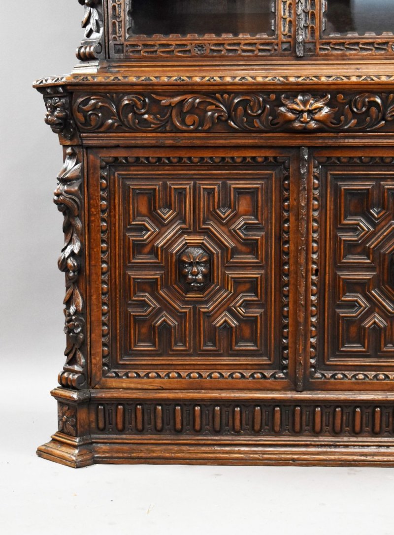 Victorian Carved Oak Bookcase - Image 6