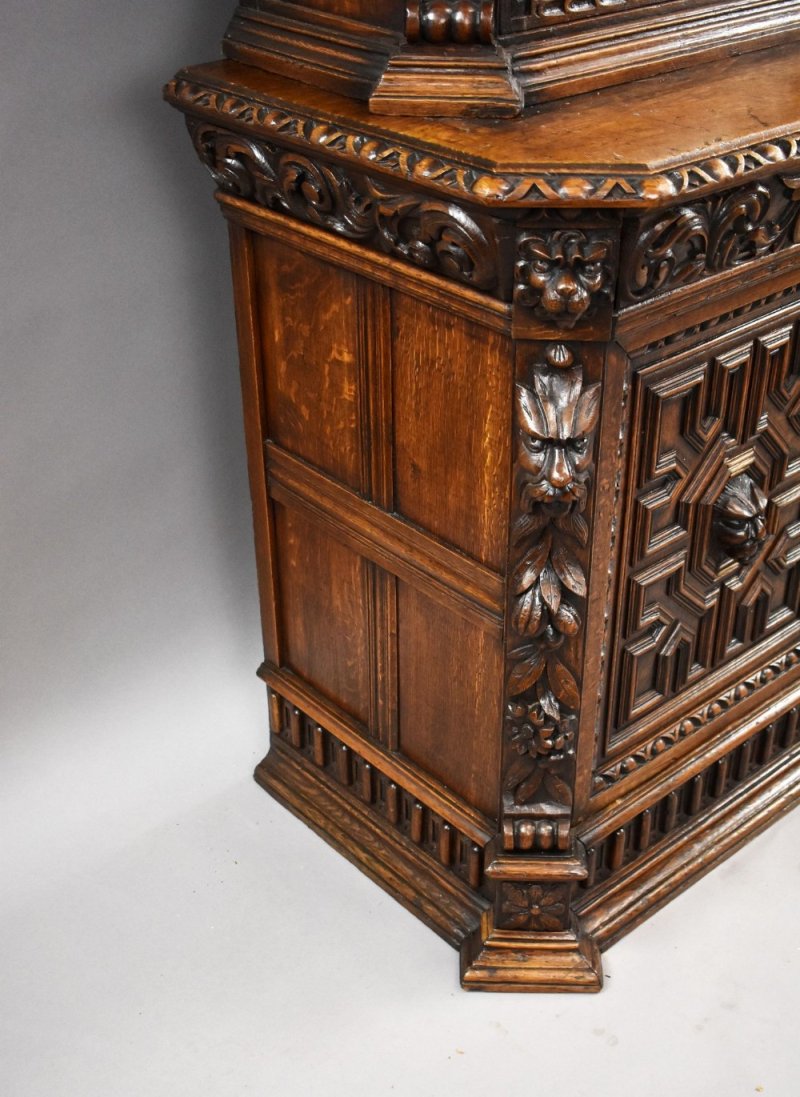 Victorian Carved Oak Bookcase - Image 8