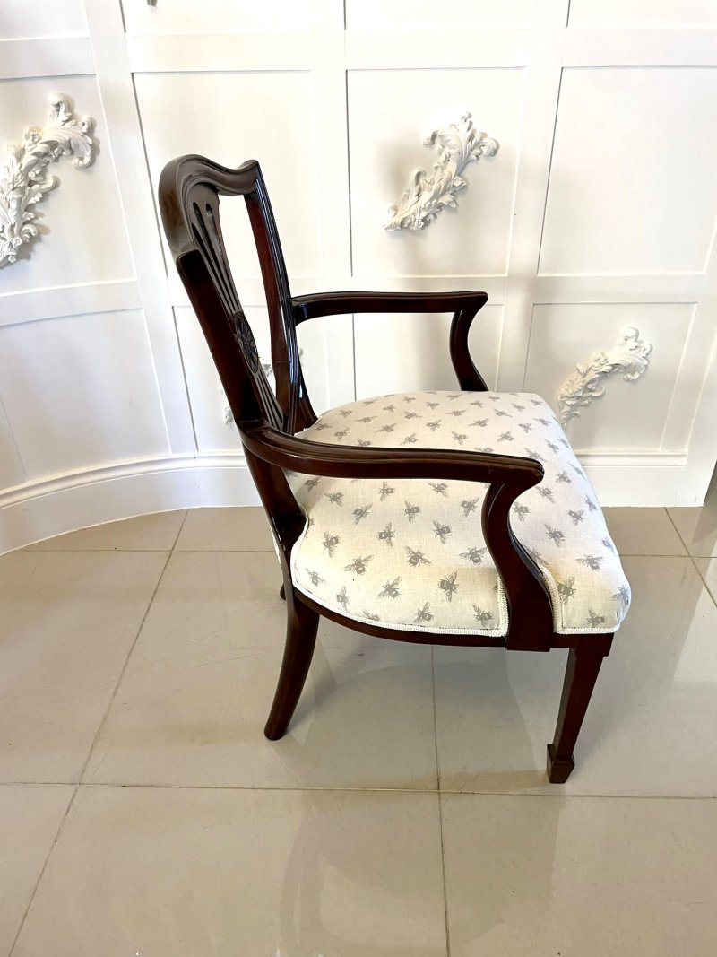 Antique Victorian Quality Hepplewhite Style Mahogany Armchair - Image 4