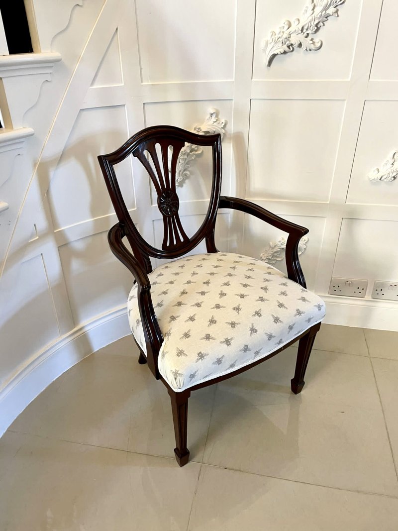 Antique Victorian Quality Hepplewhite Style Mahogany Armchair