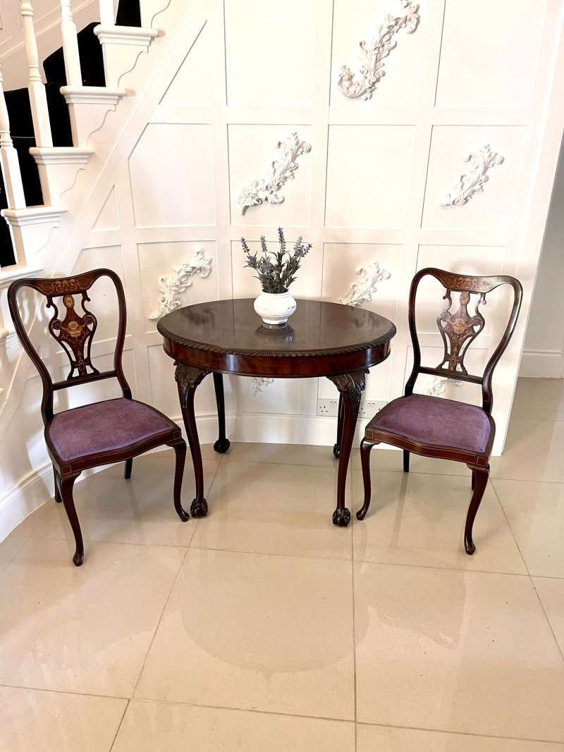 Antique Quality Oval Carved Mahogany Centre Table - Image 3