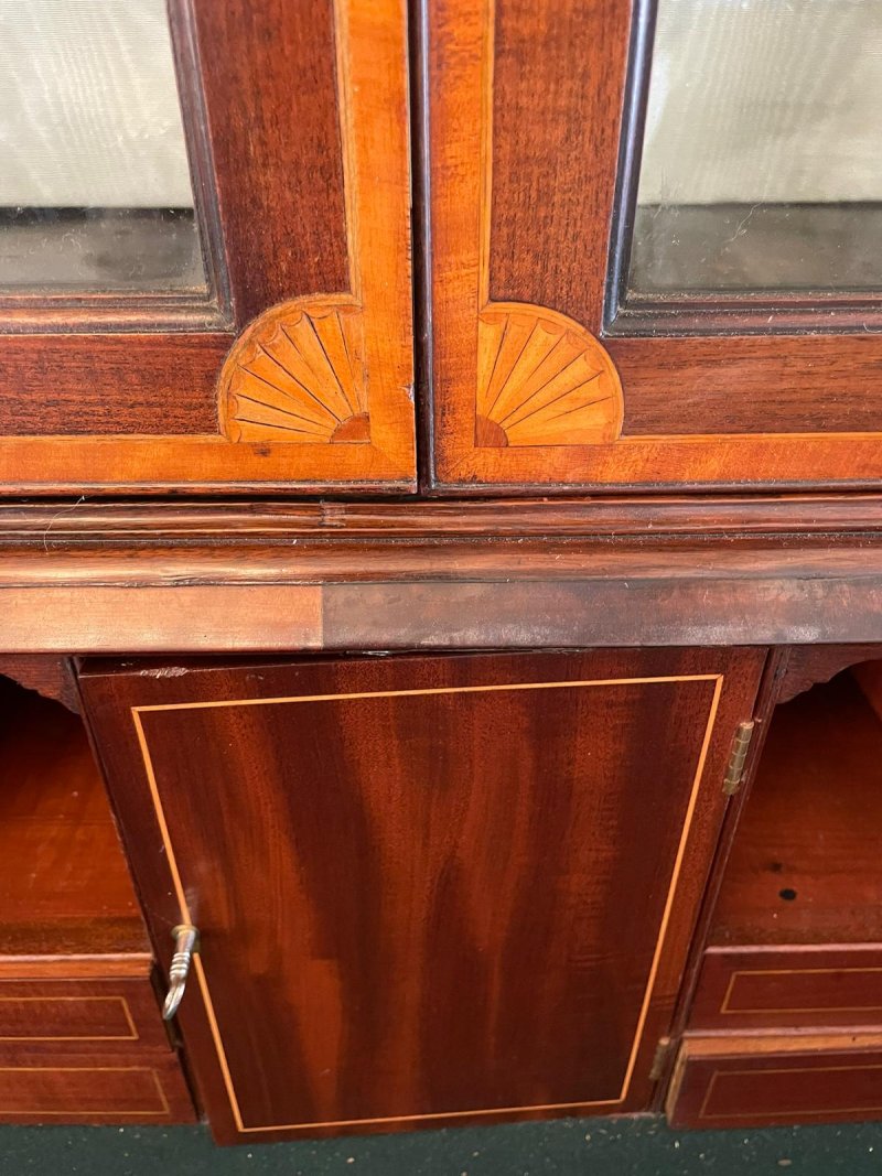 Outstanding Quality Antique George III Mahogany Inlaid Bureau Bookcase - Image 11
