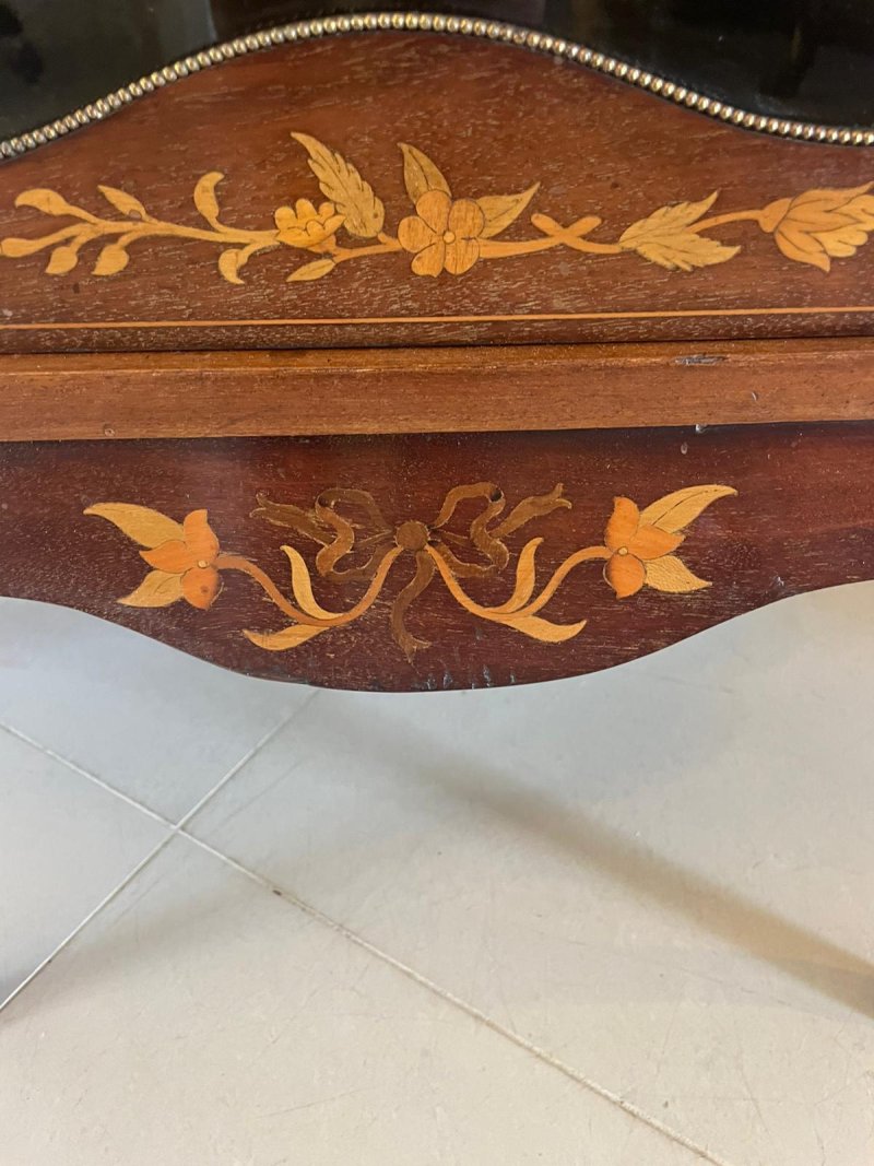 Antique Victorian Quality Marquetry Inlaid Mahogany Display Cabinet - Image 11