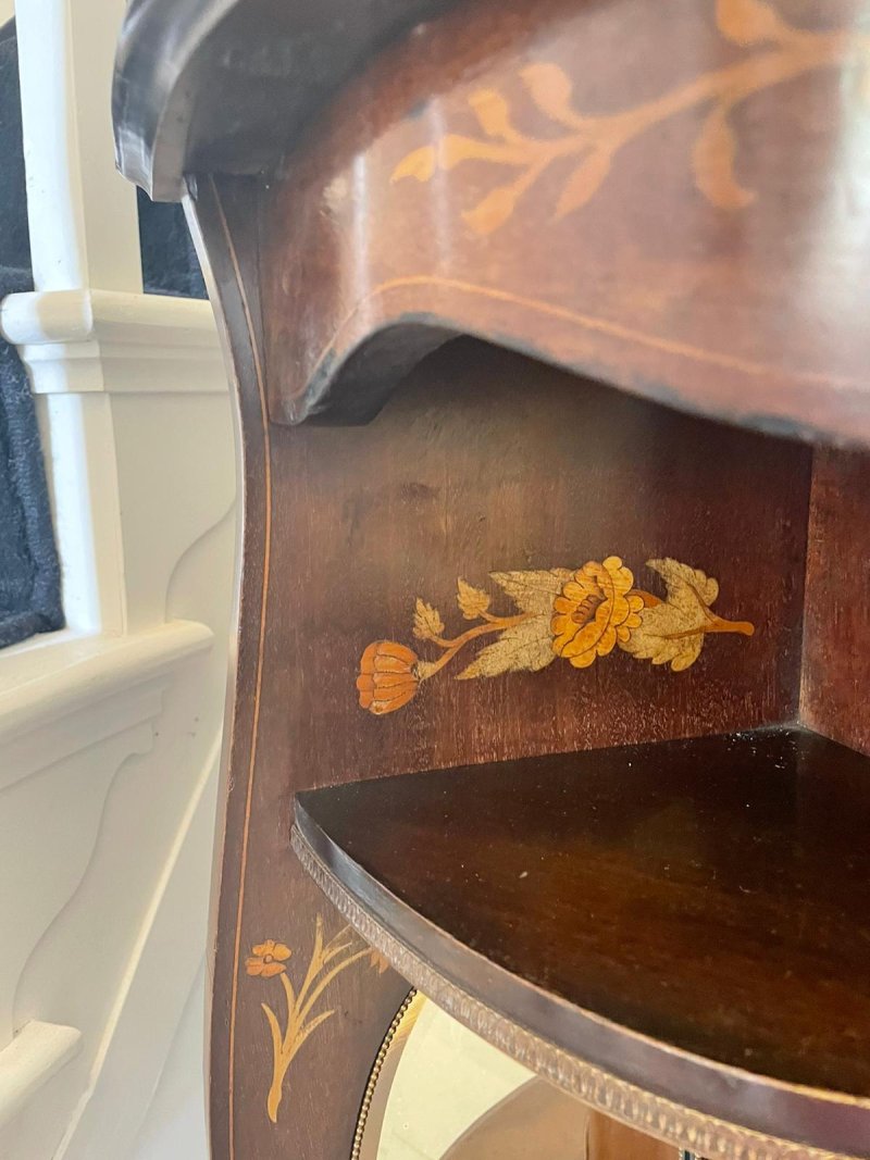 Antique Victorian Quality Marquetry Inlaid Mahogany Display Cabinet - Image 10