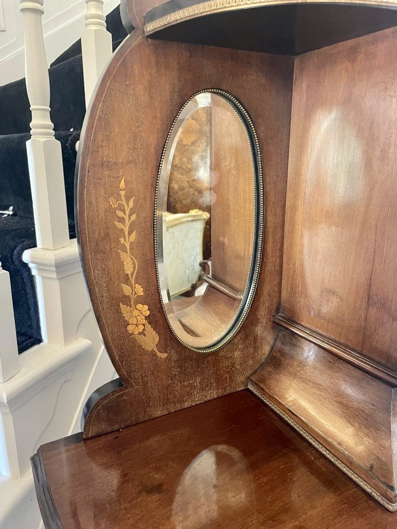 Antique Victorian Quality Marquetry Inlaid Mahogany Display Cabinet - Image 19