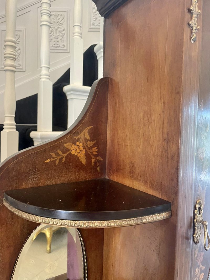 Antique Victorian Quality Marquetry Inlaid Mahogany Display Cabinet - Image 13