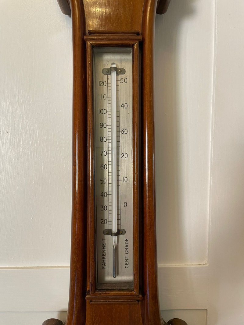 Antique Victorian Quality Mahogany Banjo Barometer by James H Kelly of Glasgow - Image 8