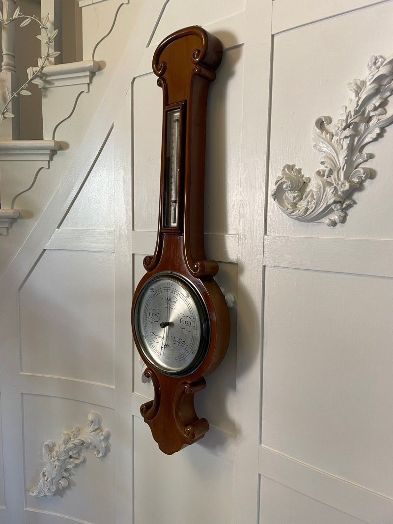 Antique Victorian Quality Mahogany Banjo Barometer by James H Kelly of Glasgow - Image 2
