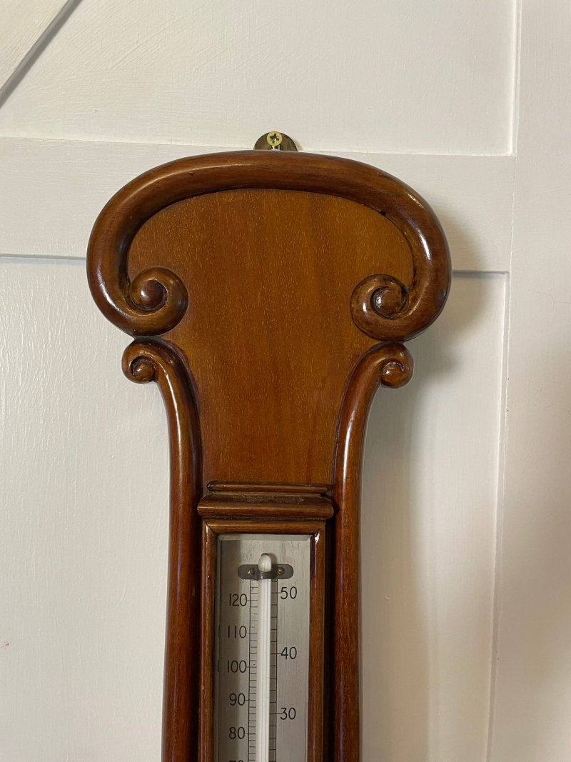 Antique Victorian Quality Mahogany Banjo Barometer by James H Kelly of Glasgow - Image 6