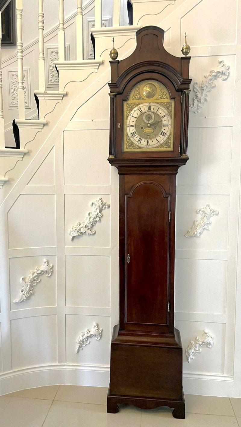 Fine Antique George III Mahogany Longcase Clock Signed Charles Shuckburgh, London
