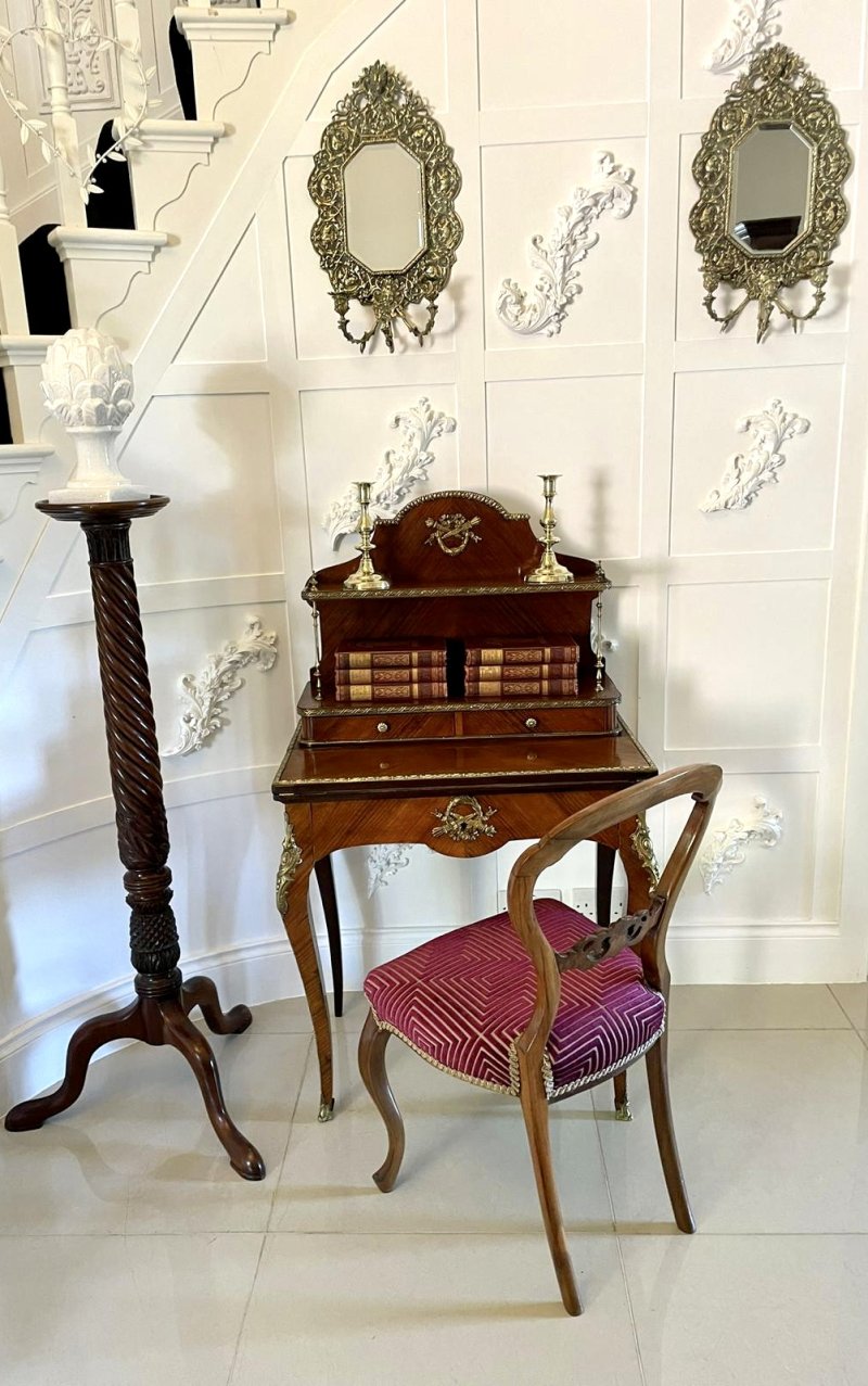 Fine Quality Antique Victorian French Kingwood Bonheur Du Jour Desk - Image 3