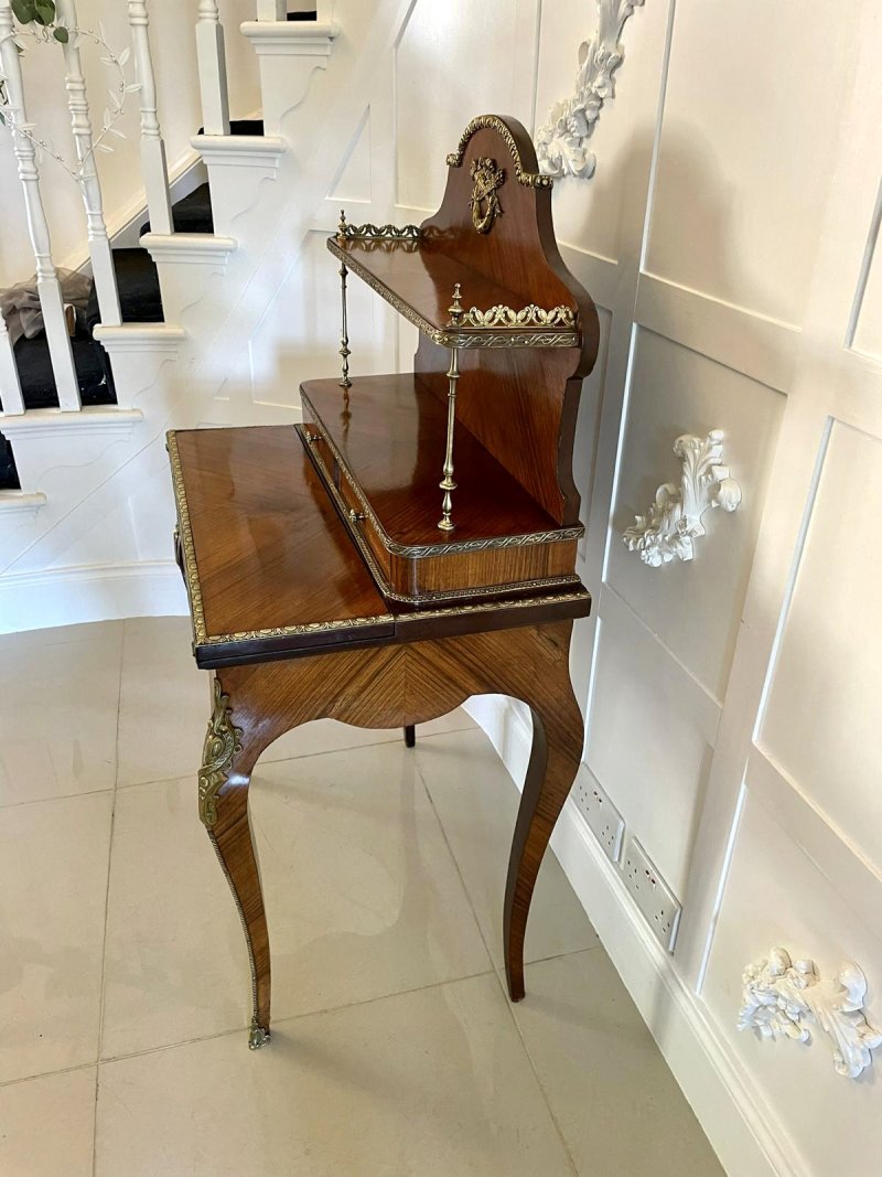 Fine Quality Antique Victorian French Kingwood Bonheur Du Jour Desk - Image 5