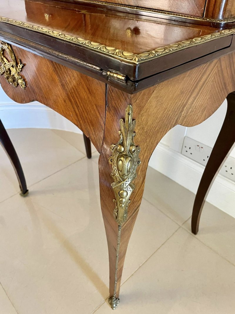 Fine Quality Antique Victorian French Kingwood Bonheur Du Jour Desk - Image 16