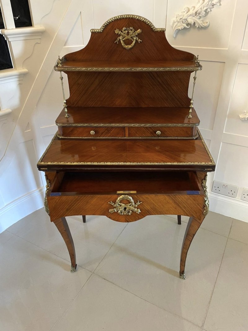 Fine Quality Antique Victorian French Kingwood Bonheur Du Jour Desk - Image 9