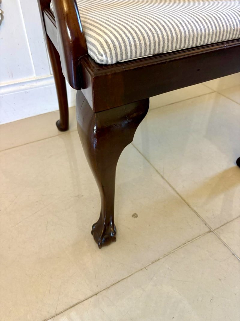 Antique Set of 10 Irish Mid 19th Century Carved Mahogany Dining Chairs Carvers Ball & Claw Feet - Image 21