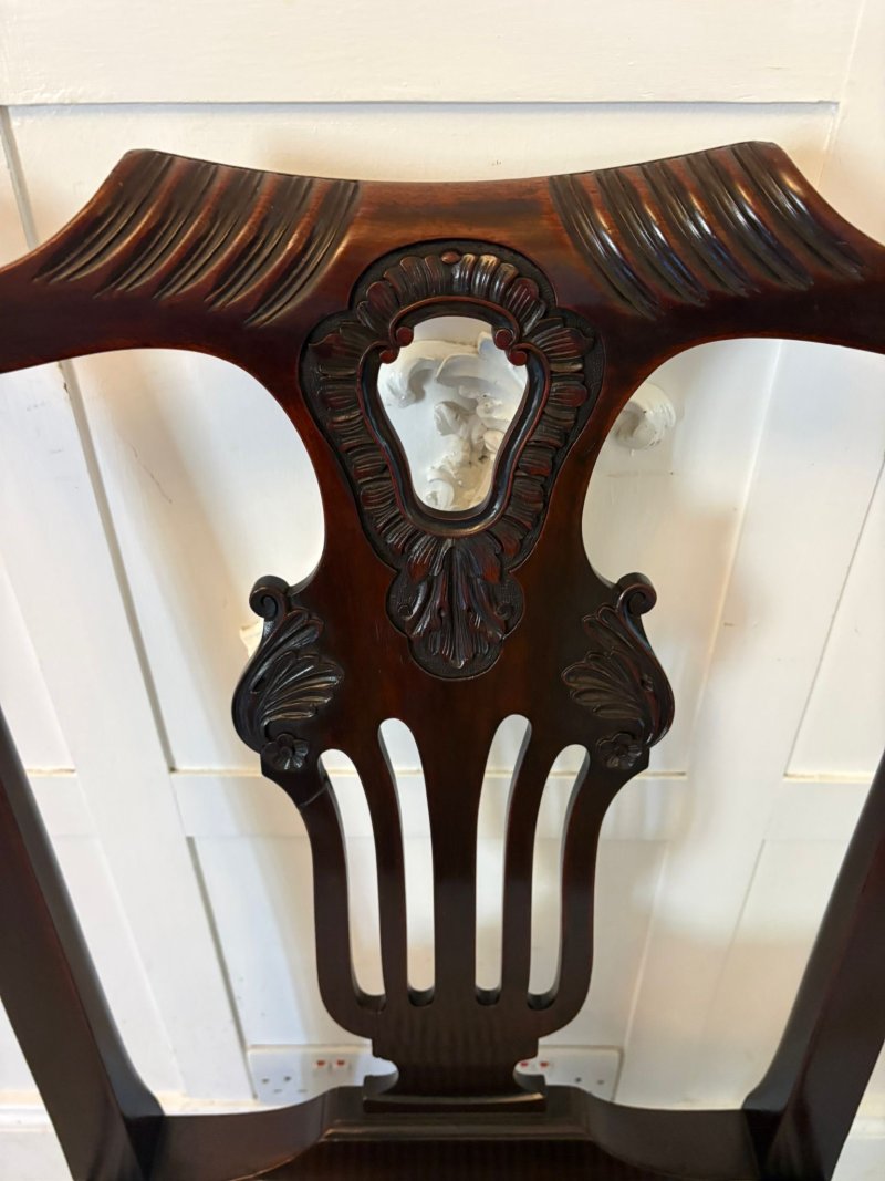 Antique Set of 10 Irish Mid 19th Century Carved Mahogany Dining Chairs Carvers Ball & Claw Feet - Image 13