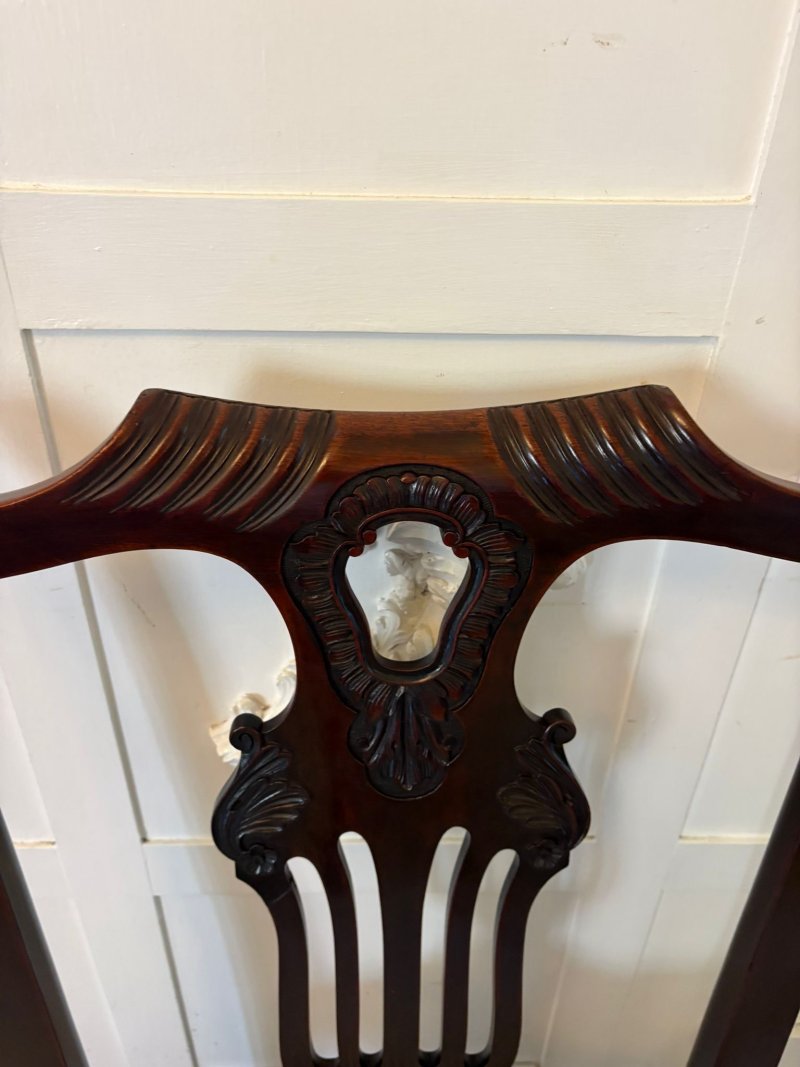 Antique Set of 10 Irish Mid 19th Century Carved Mahogany Dining Chairs Carvers Ball & Claw Feet - Image 14
