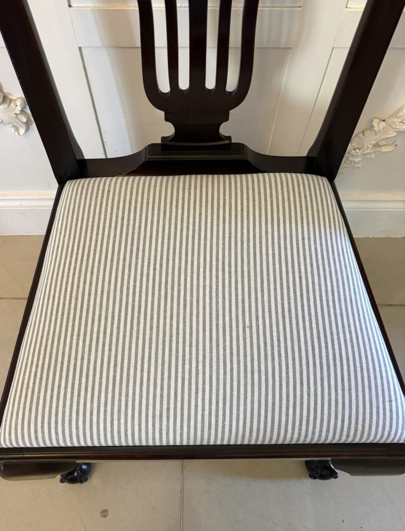 Antique Set of 10 Irish Mid 19th Century Carved Mahogany Dining Chairs Carvers Ball & Claw Feet - Image 10