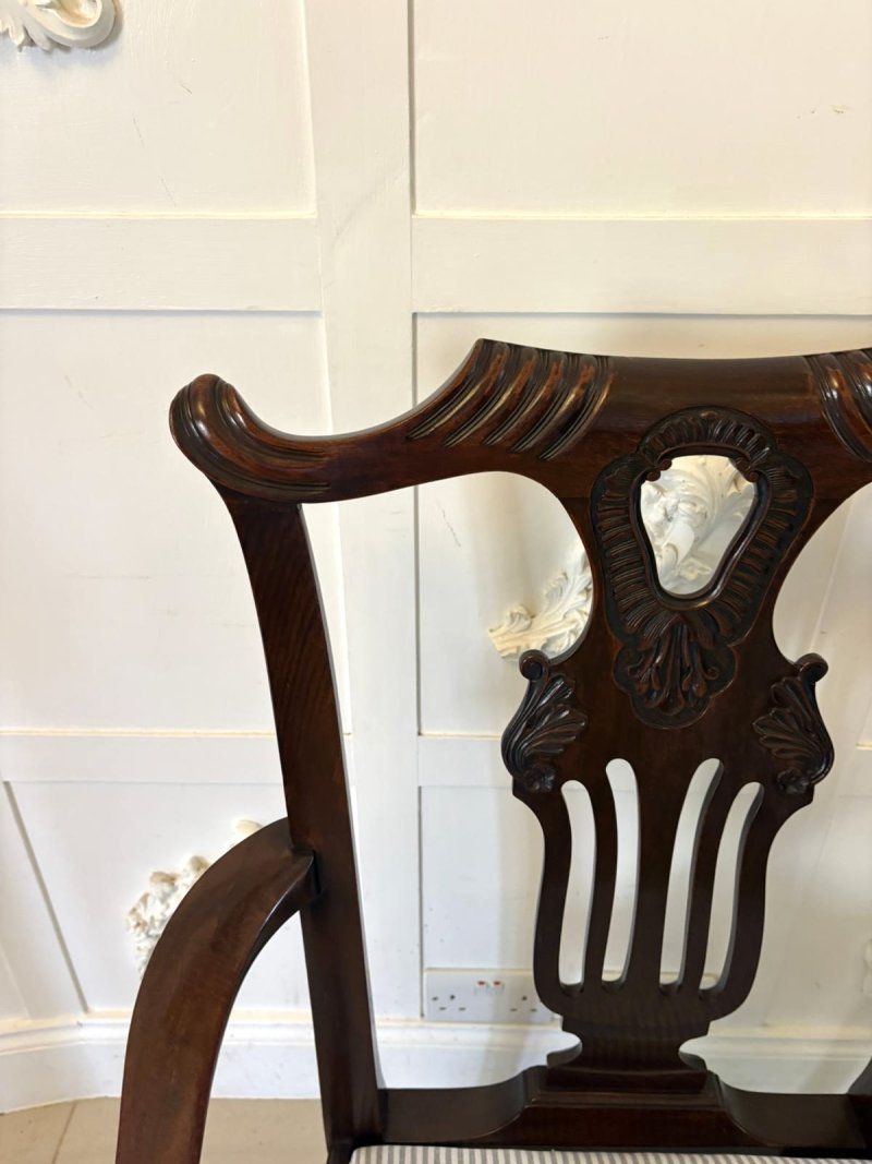 Antique Set of 10 Irish Mid 19th Century Carved Mahogany Dining Chairs Carvers Ball & Claw Feet - Image 15