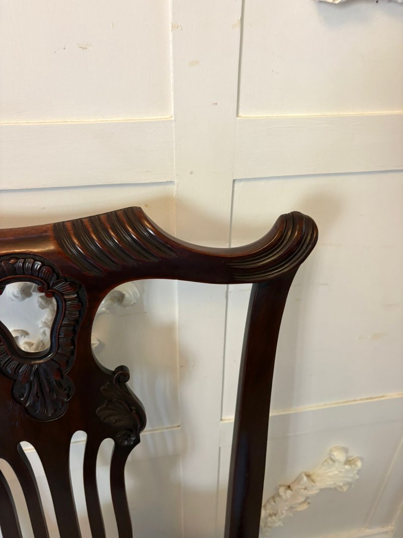 Antique Set of 10 Irish Mid 19th Century Carved Mahogany Dining Chairs Carvers Ball & Claw Feet - Image 19