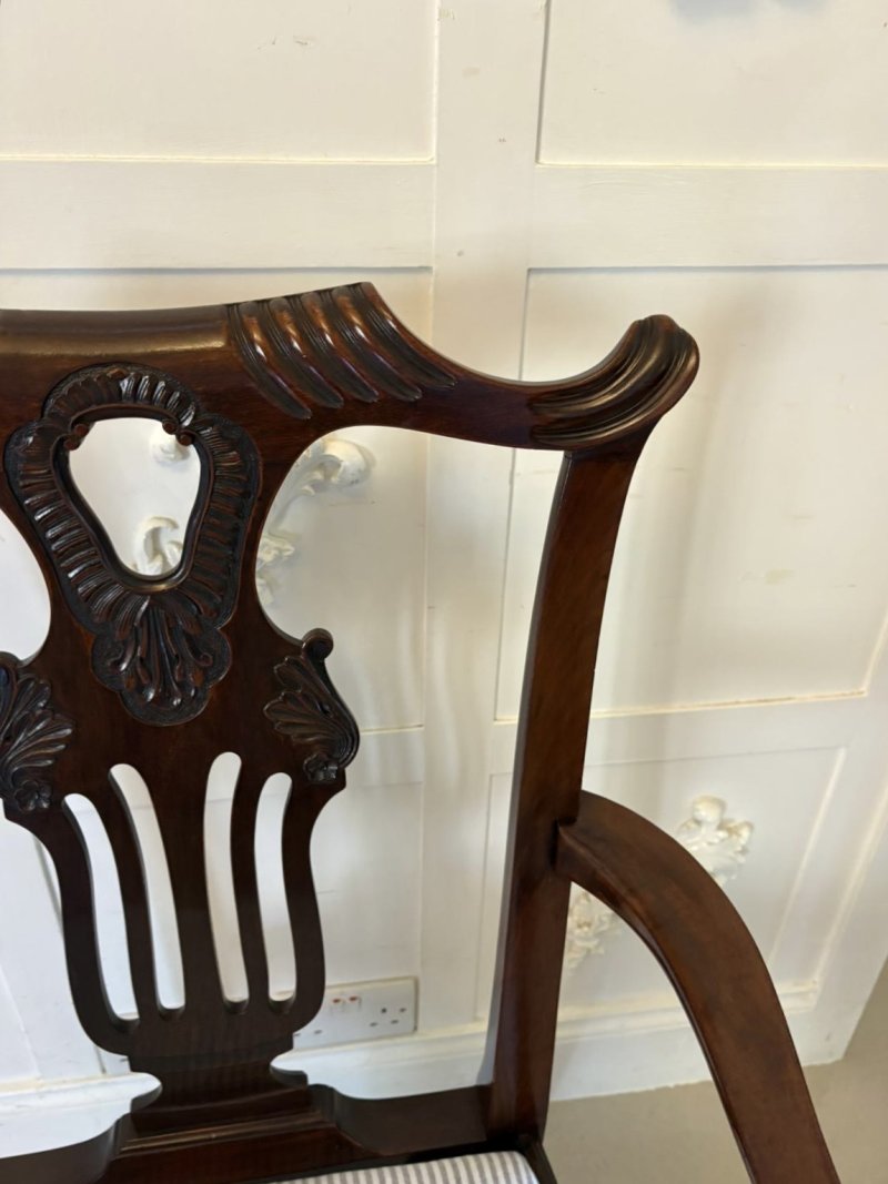 Antique Set of 10 Irish Mid 19th Century Carved Mahogany Dining Chairs Carvers Ball & Claw Feet - Image 16