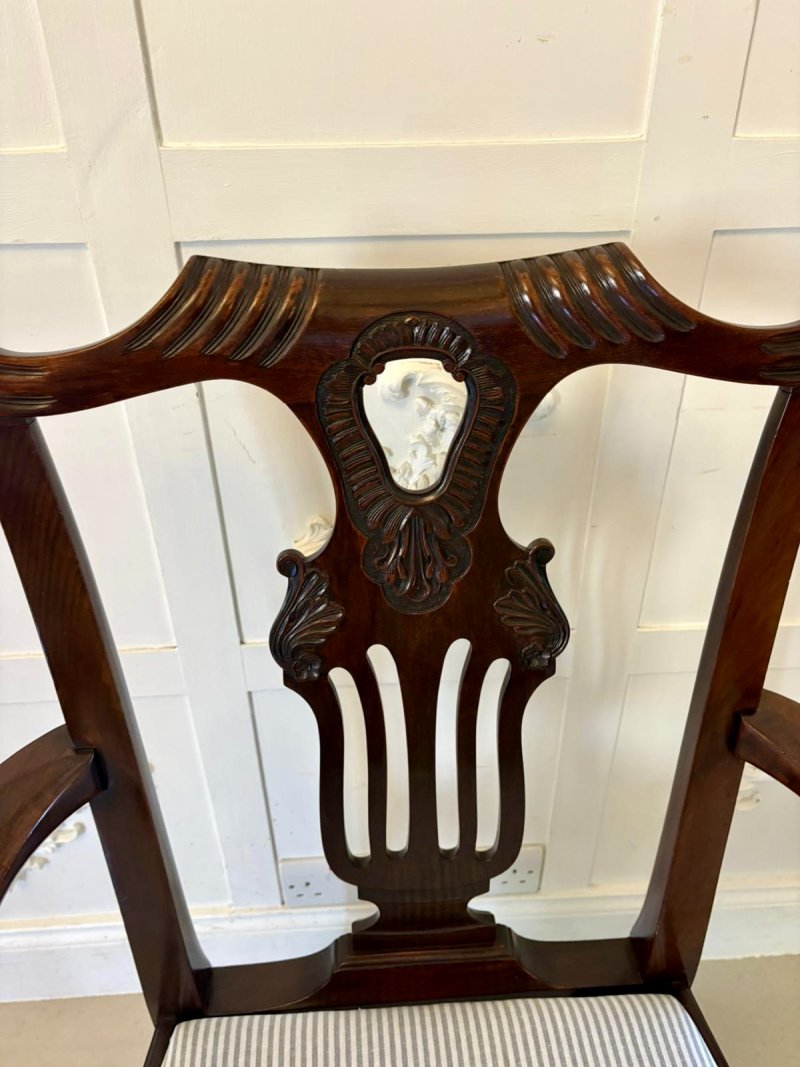 Antique Set of 10 Irish Mid 19th Century Carved Mahogany Dining Chairs Carvers Ball & Claw Feet - Image 18