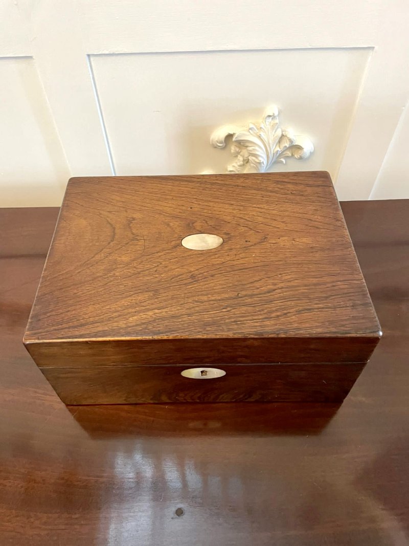 Antique Victorian Quality Rosewood Jewellery Box - Image 3