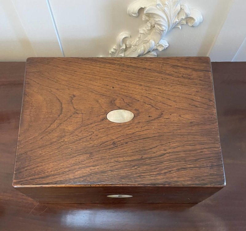 Antique Victorian Quality Rosewood Jewellery Box - Image 5