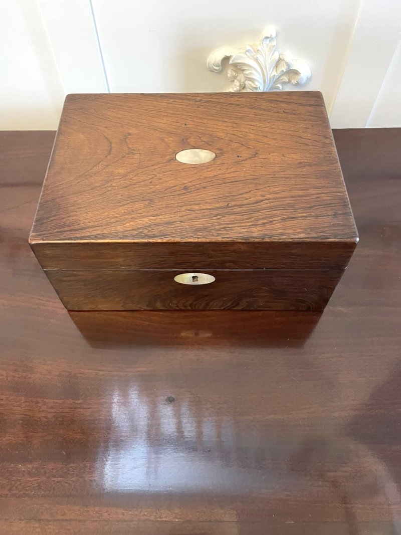 Antique Victorian Quality Rosewood Jewellery Box - Image 4