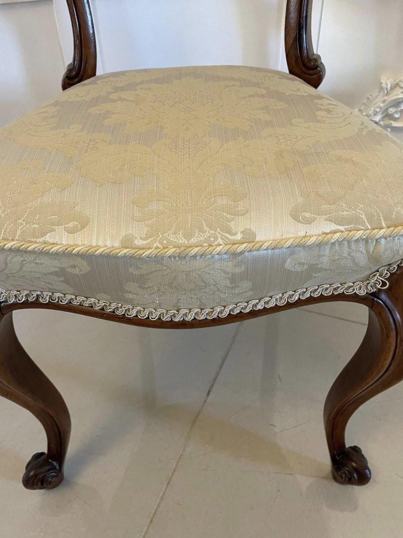 Fine Quality Set of 4 Antique Victorian Carved Rosewood Dining Chairs - Image 7