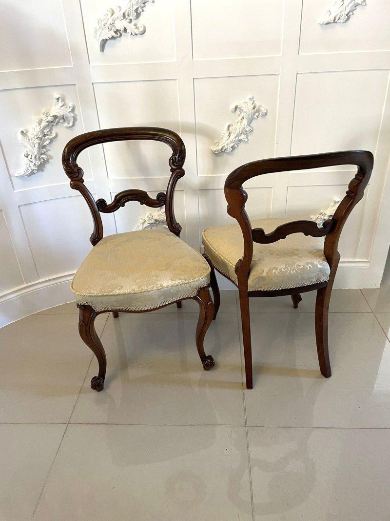 Fine Quality Set of 4 Antique Victorian Carved Rosewood Dining Chairs - Image 2
