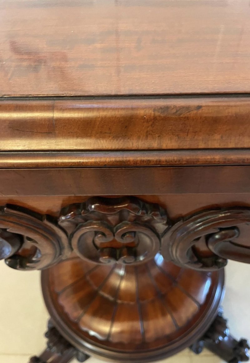 Outstanding Quality Antique Victorian Mahogany Card/Side Table - Image 14