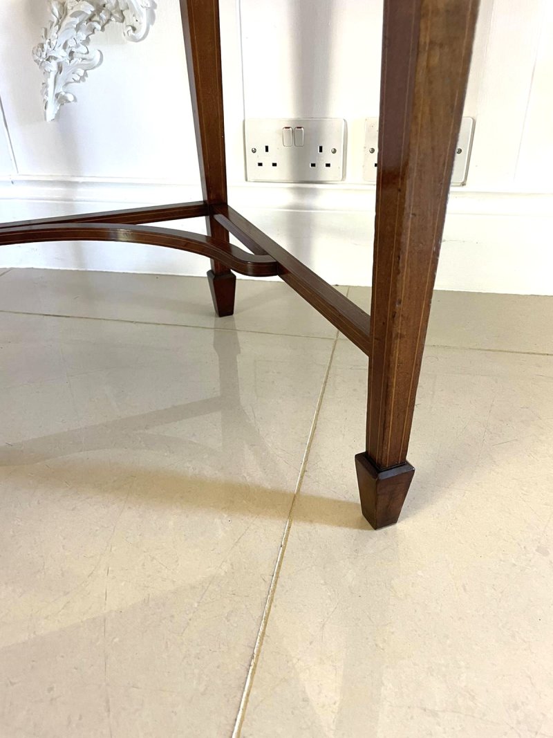 Fine Quality Antique Edwardian Freestanding Mahogany Inlaid Cylinder Desk By Maple & Co. London - Image 16