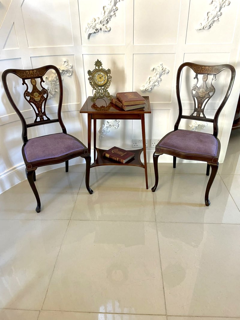 Fine Quality Antique Edwardian Mahogany Inlaid Lamp Table - Image 5