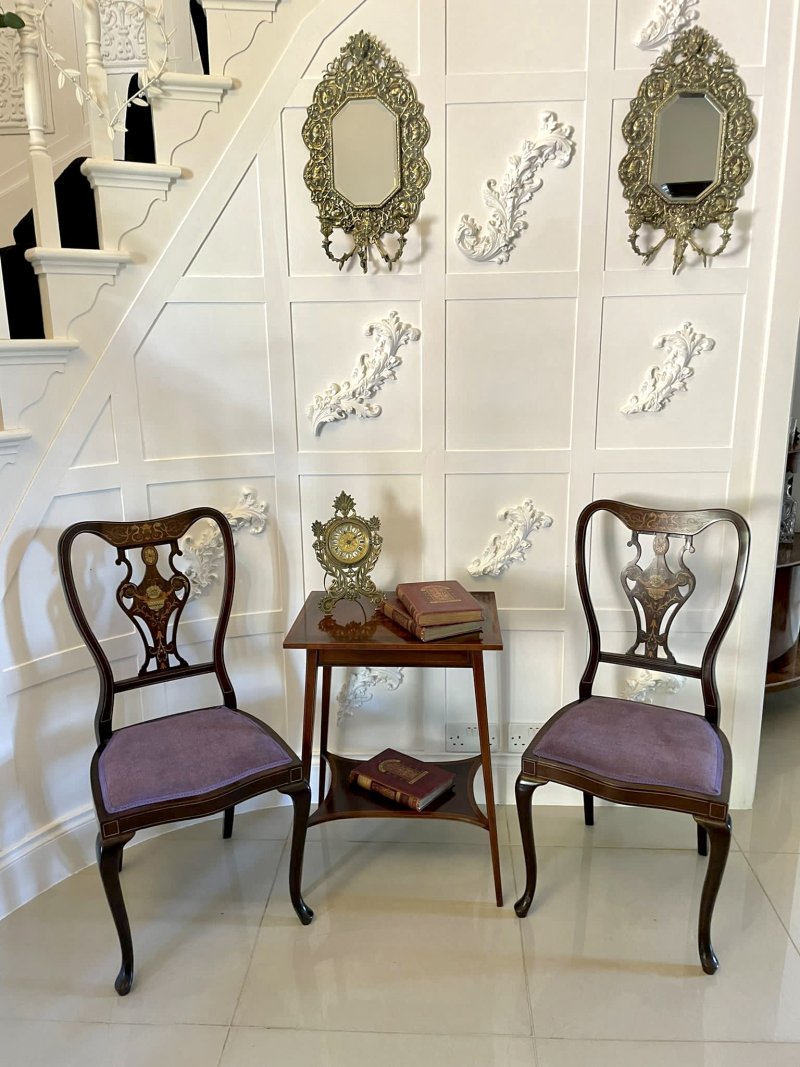 Fine Quality Antique Edwardian Mahogany Inlaid Lamp Table - Image 4