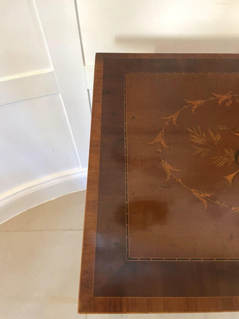 Fine Quality Antique Edwardian Mahogany Inlaid Lamp Table - Image 11