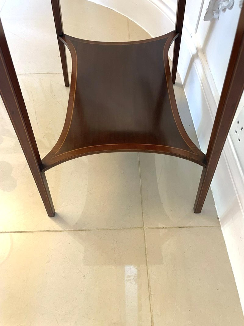Fine Quality Antique Edwardian Mahogany Inlaid Lamp Table - Image 10