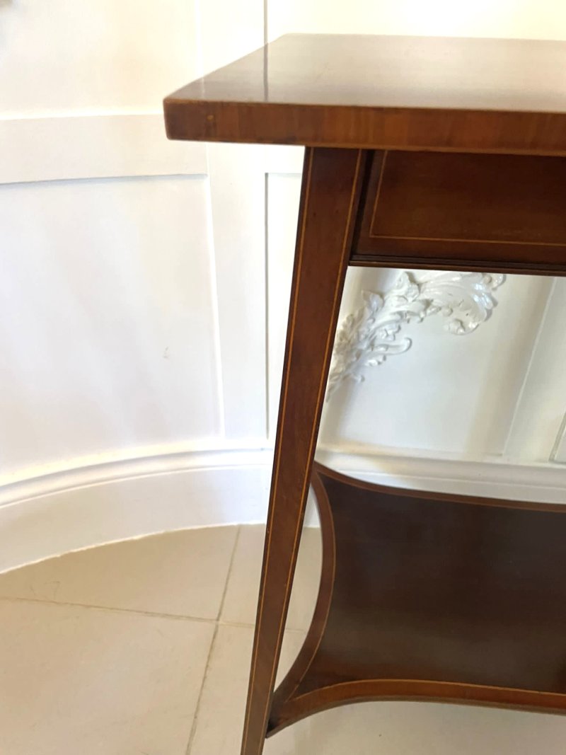 Fine Quality Antique Edwardian Mahogany Inlaid Lamp Table - Image 9