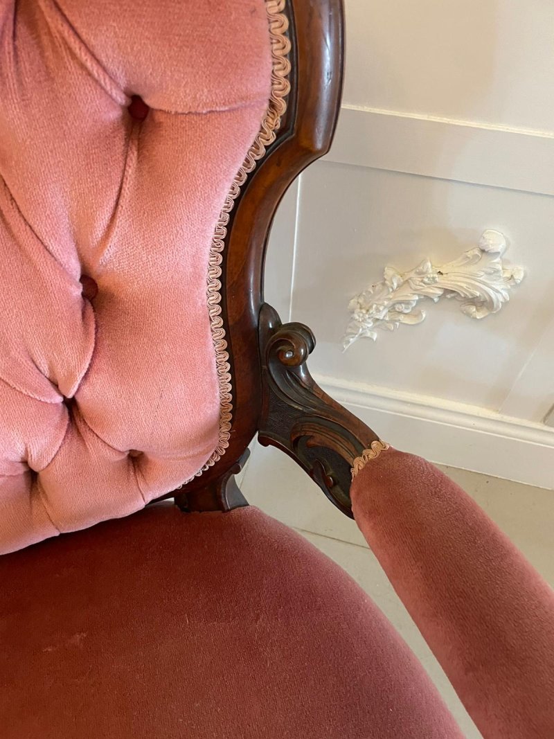 Fantastic Quality Antique Victorian Carved Walnut 3 Piece Suite - Image 8