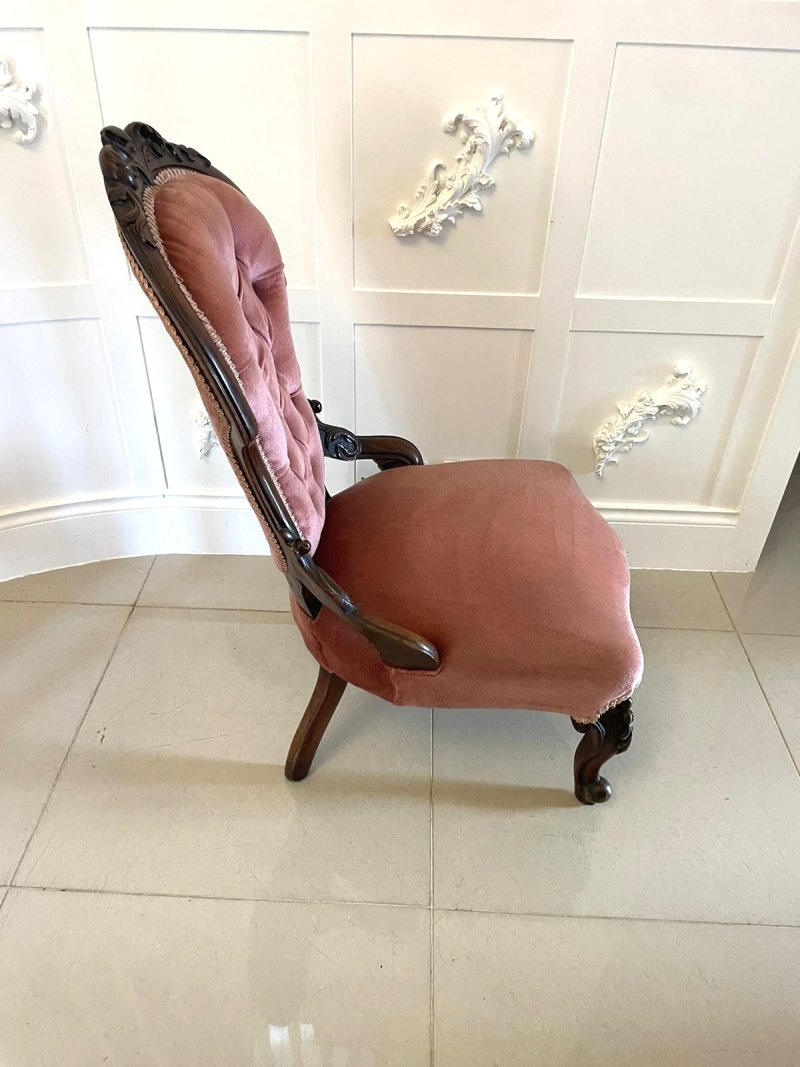 Fantastic Quality Antique Victorian Carved Walnut 3 Piece Suite - Image 10