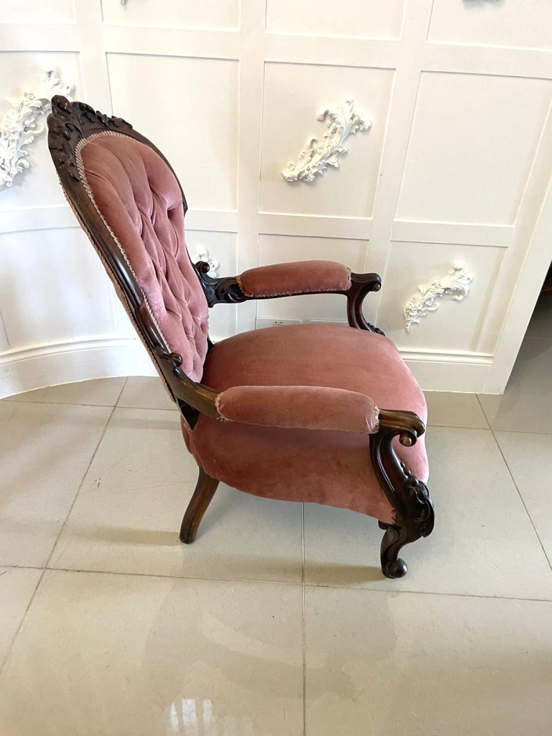 Fantastic Quality Antique Victorian Carved Walnut 3 Piece Suite - Image 13