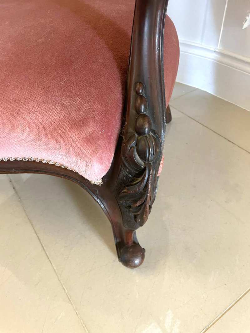 Fantastic Quality Antique Victorian Carved Walnut 3 Piece Suite - Image 19