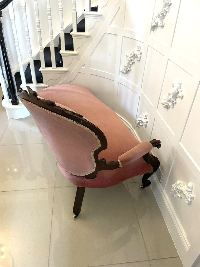 Fantastic Quality Antique Victorian Carved Walnut 3 Piece Suite - Image 5