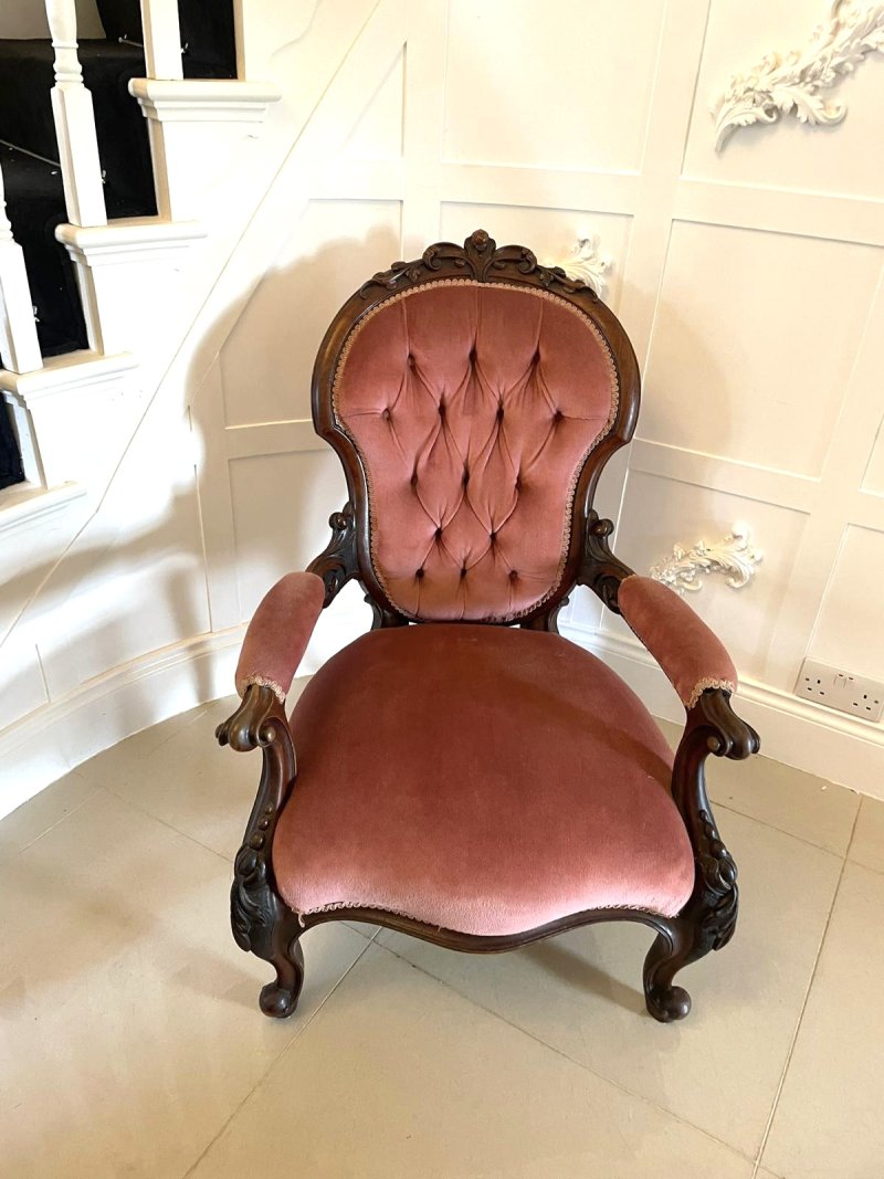 Fantastic Quality Antique Victorian Carved Walnut 3 Piece Suite - Image 12