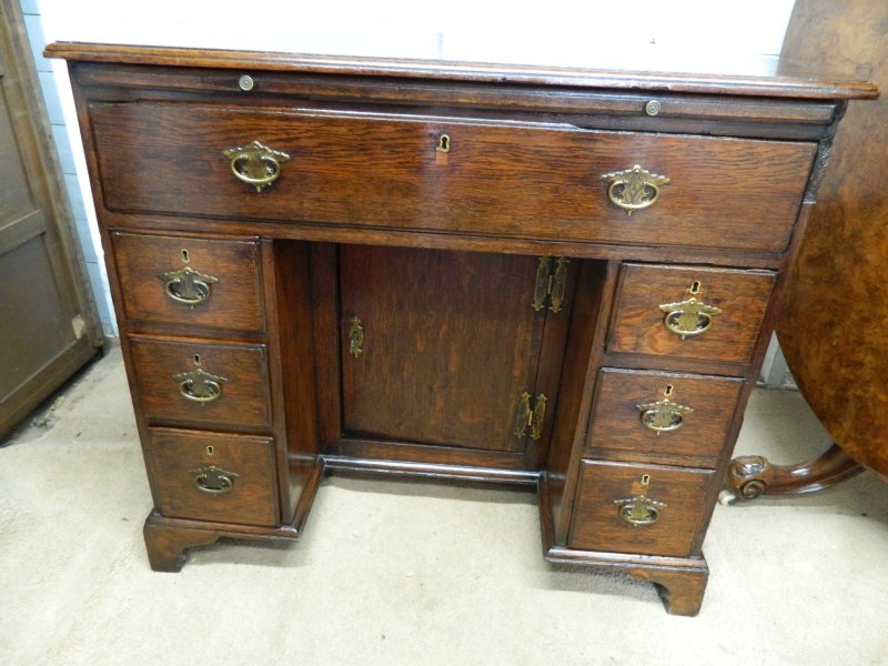 W.R. Simkin Solid Oak Knee Hole Desk - Image 2