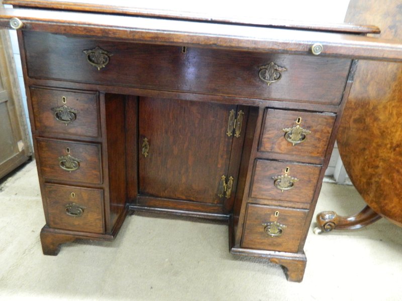 W.R. Simkin Solid Oak Knee Hole Desk - Image 4