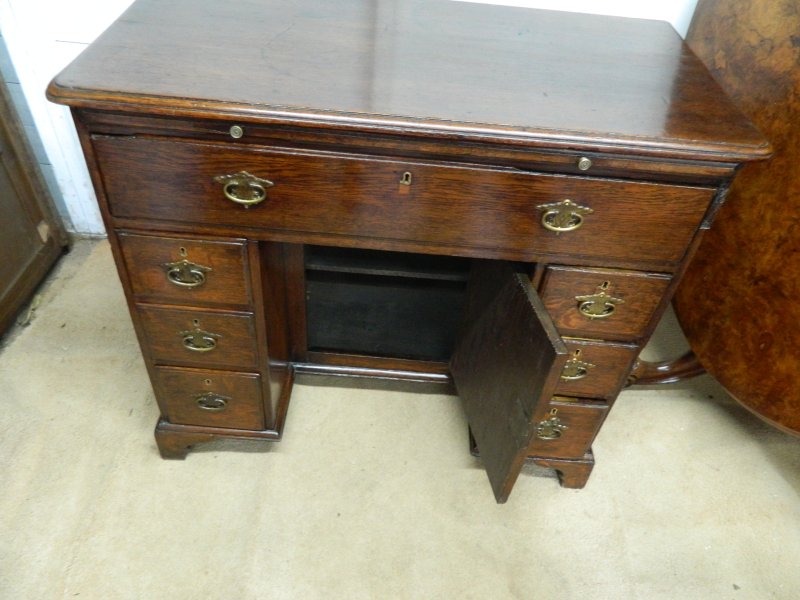 W.R. Simkin Solid Oak Knee Hole Desk - Image 19