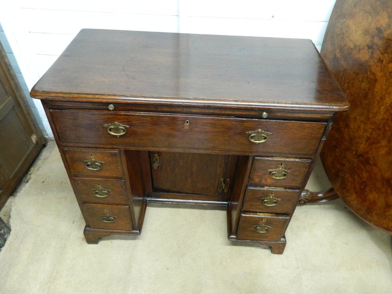 W.R. Simkin Solid Oak Knee Hole Desk - Image 20